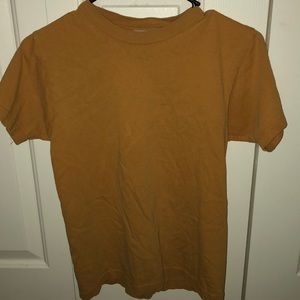 cross stitch shirt mustard yellow